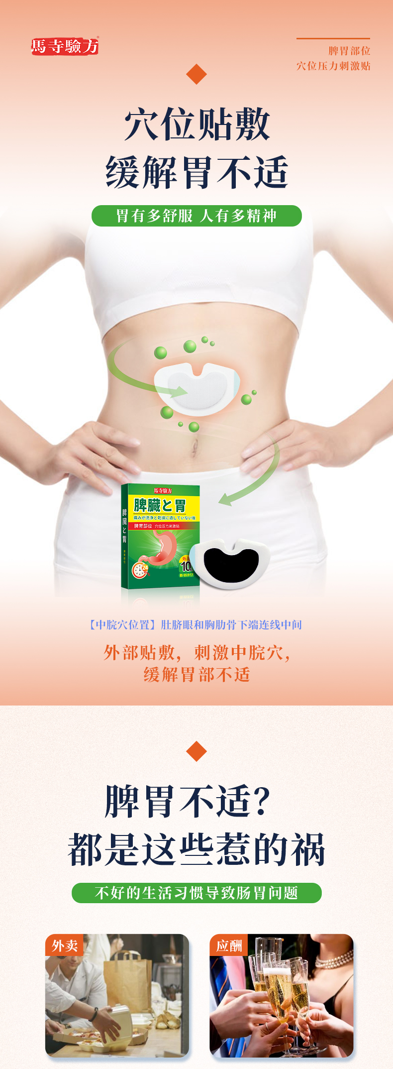 脾胃貼的正確貼法圖片，脾胃貼貼在哪個位置，兒童脾胃貼位置圖